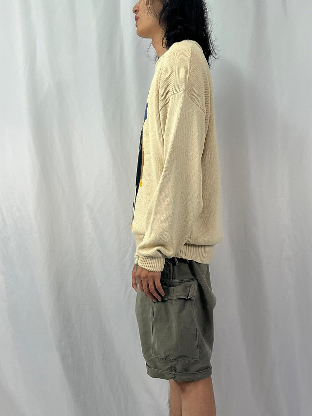 90's Daniel Hechter 馬柄 コットンニットセーター L 90's Daniel Hechter 馬柄 コットンニットセーター L