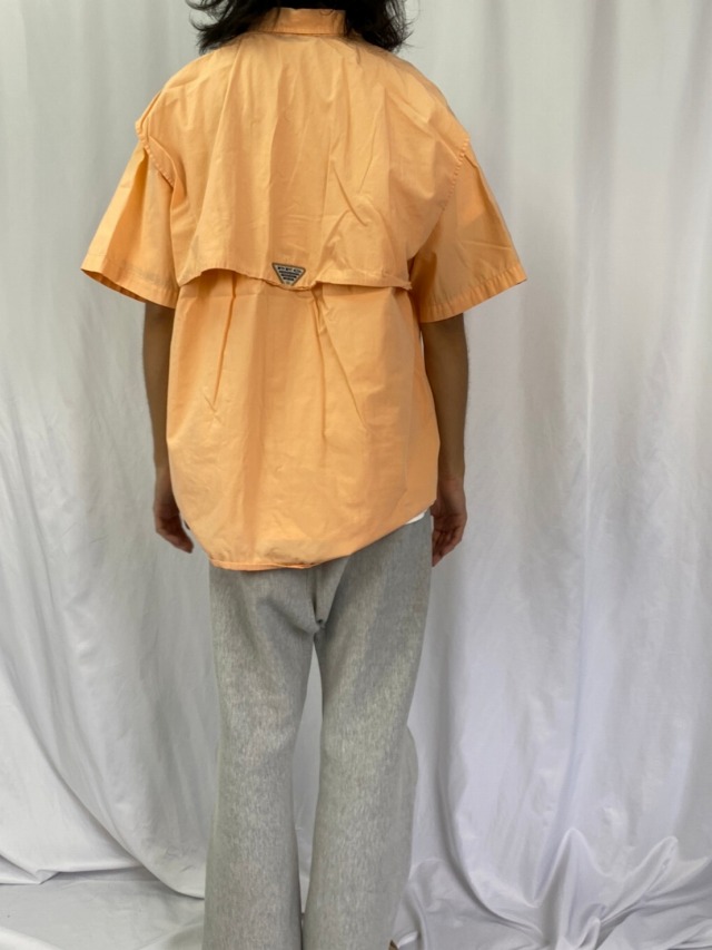 Columbia(USA)ビンテージフィッシングシャツ　オレンジ　M