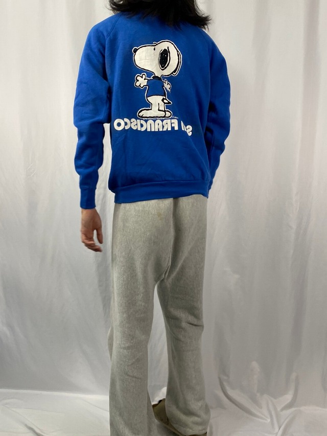 VINTAGE80s snoopy sweat スヌーピースウェット　ブルー水色