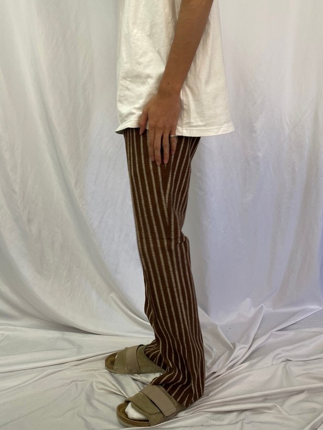 1990s vintage White Stripe フレア スラックス