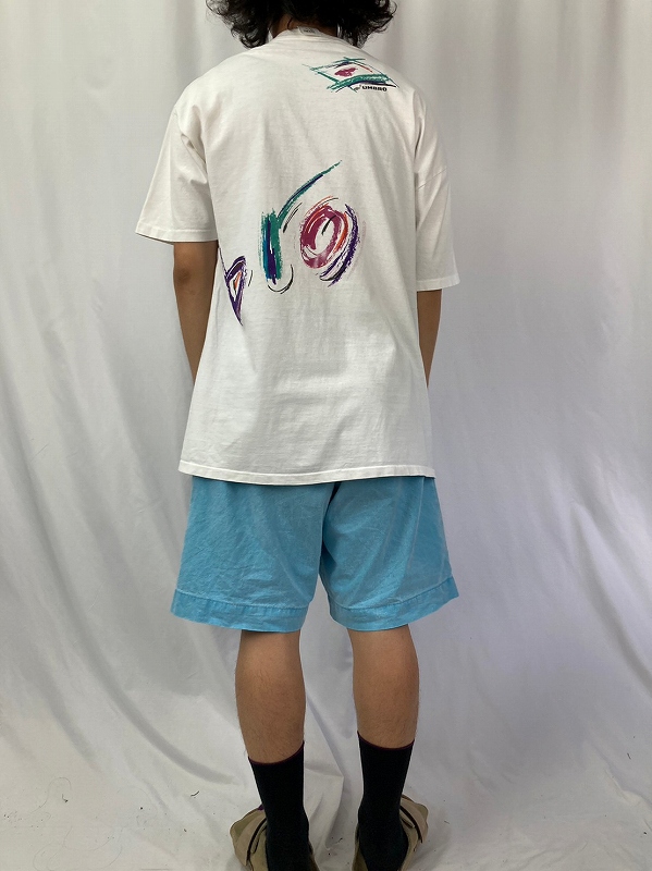 90年代 90s アメリカ製 アンブロ スポーツ ロゴプリント 白