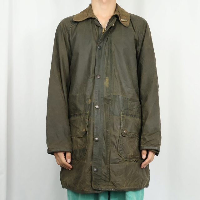 画像2: 80's Barbour ENGLAND製 "GAMEFAIR" ロゴピンズ付き オイルドジャケット 2ワラント (2)
