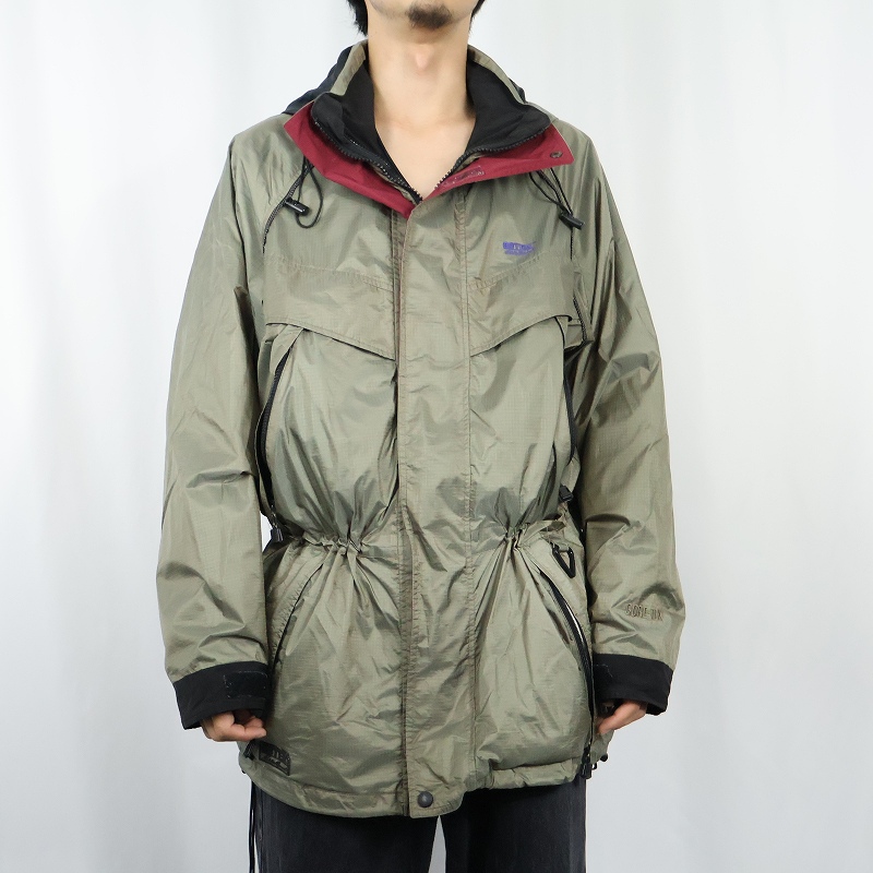 画像2: 90's Eddie Bauer EBTEK "GORE-TEX" ロゴ刺繍 裏フリース マウンテンパーカー M (2)