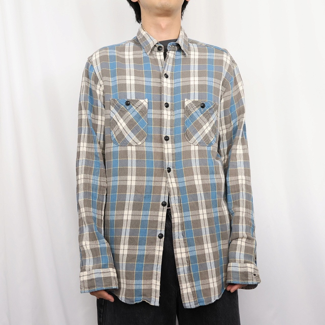 画像2: POLO Ralph Lauren チェック柄 ヘビーネルシャツ L (2)