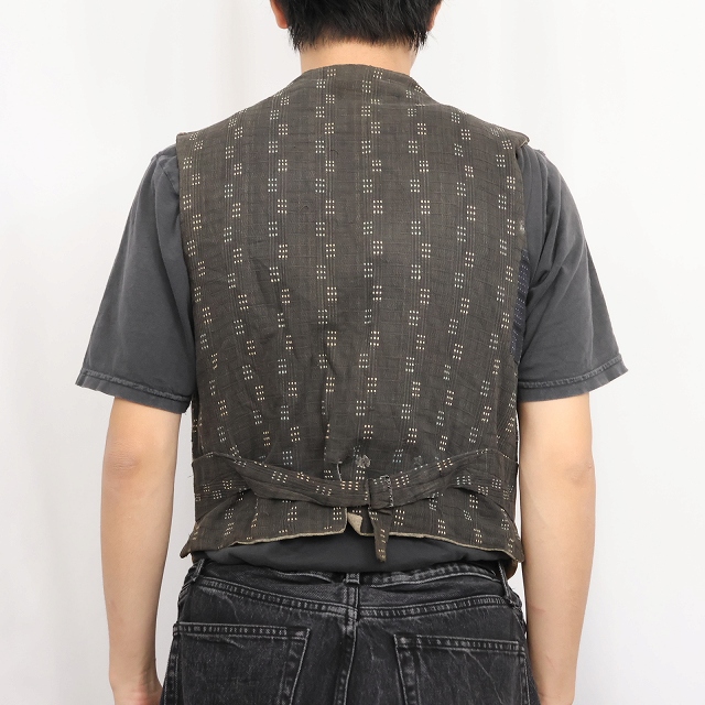 画像3: VINTAGE  針刺しシンチバック コーデュロイベスト (3)