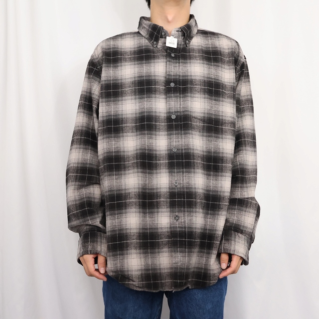 画像2: PENDLETON "MASON" オンブレーチェック柄 コットンボタンダウンシャツ XL (2)