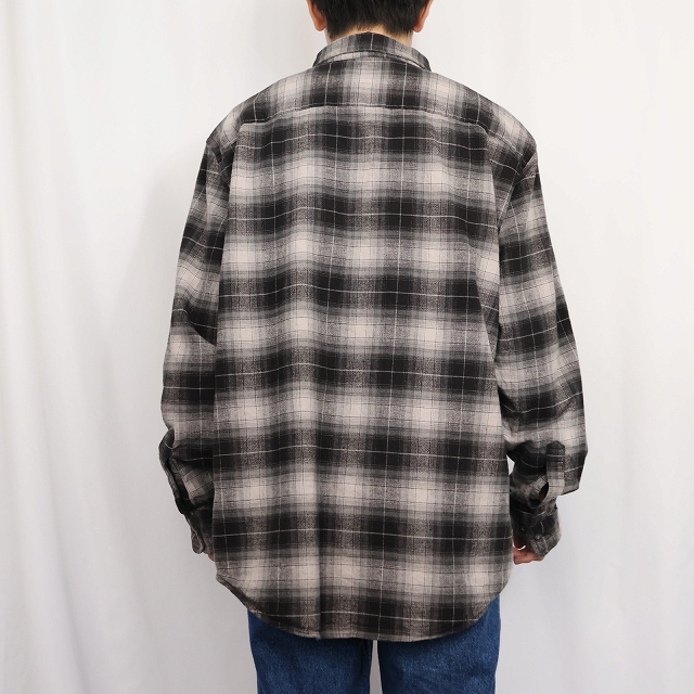 画像3: PENDLETON "MASON" オンブレーチェック柄 コットンボタンダウンシャツ XL (3)