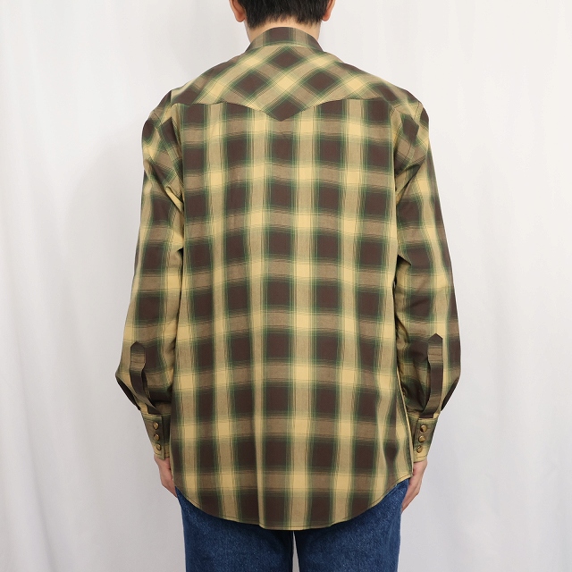 画像3: PENDLETON "FRONTIER" オンブレーチェック柄 ウエスタンシャツ M (3)