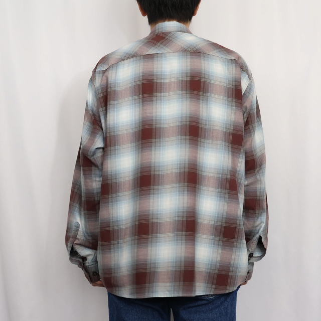 画像3: 2012AW Patagonia "ORGANIC COTTON" オンブレーチェック柄 コットン×ポリエステルシャツ L (3)