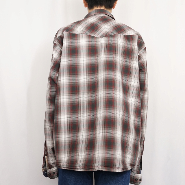画像3: 2011AW Patagonia "ORGANIC COTTON" オンブレーチェック柄 コットンシャツ XL (3)