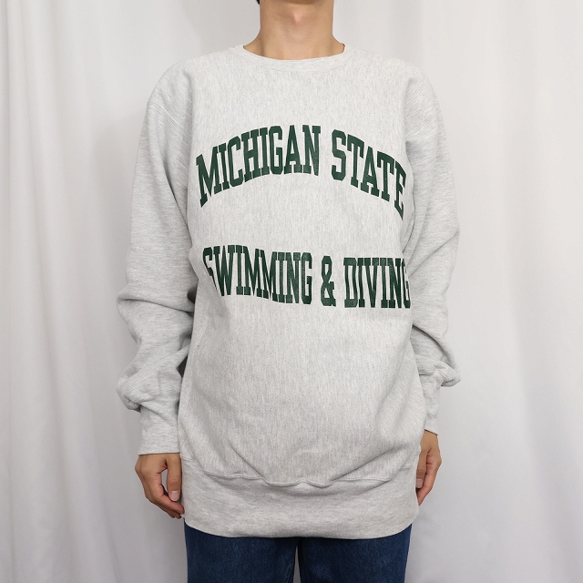 画像2: 90's Champion REVERSE WEAVE USA製 "MICHIGAN STATE SWIMMING & DIVING" プリントスウェット XXL (2)