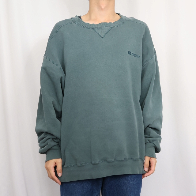 画像2: 90's RUSSELL ATHLETIC USA製 "HIGH COTTON" ロゴ刺繍 前V スウェット L (2)