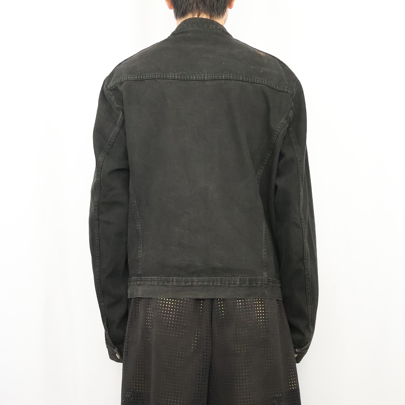 画像3: SHOCK RESISTANT ブラックデニムジップジャケット XL (3)