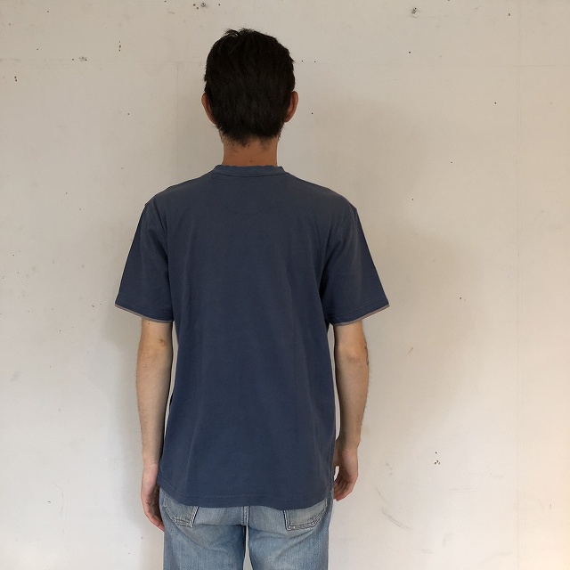 ▽【SALE】 マルチボーダーTシャツ切り替え 半袖 コットン ...
