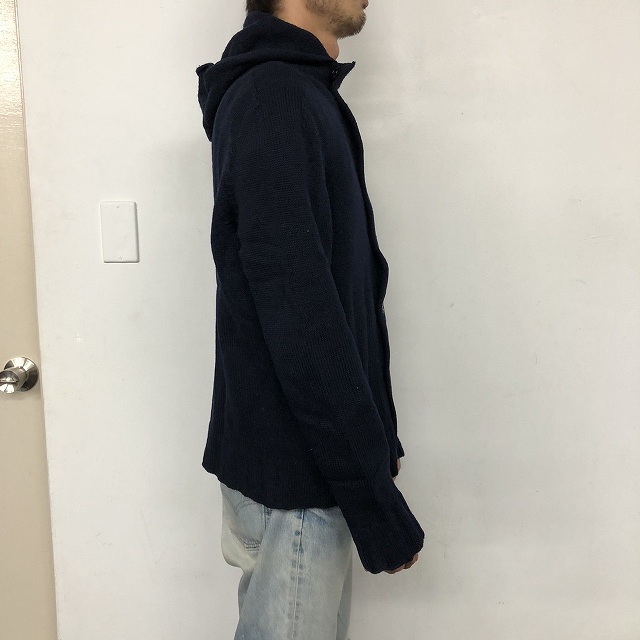 STONE ISLAND ITALY製 Wool Knit Cardigan Hoodie ストーンアイランド