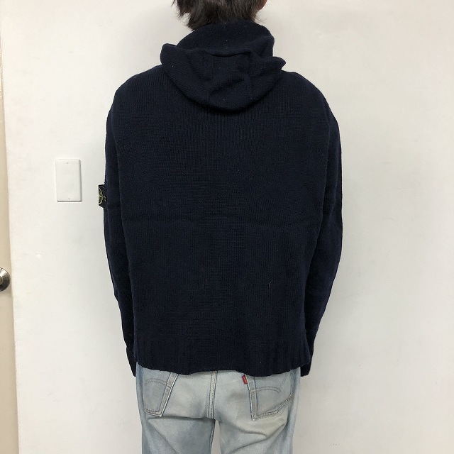 STONE ISLAND ITALY製 Wool Knit Cardigan Hoodie ストーンアイランド