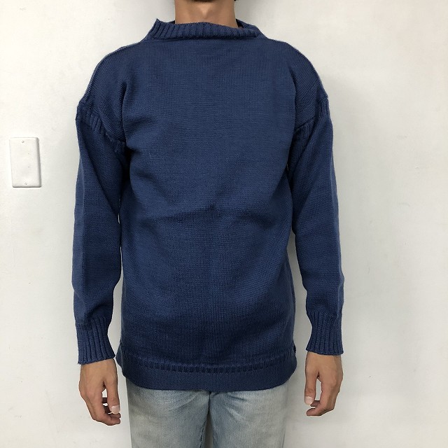SALE】 VINTAGE ガンジーセーター BLUE ガンジーセーター ブルー  
