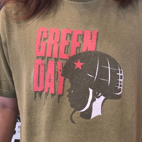 2005年 GREEN DAY ロックバンドTシャツ 2000年代 グリーンデイ カーキ 