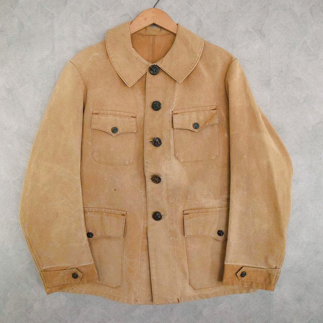 40's FRANCE 動物ボタン Hunting Jacket30年代 40年代 フランス