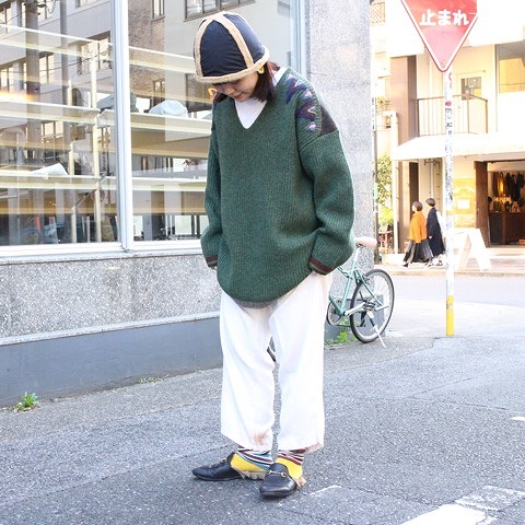 画像1: ▼【SALE】 ARIGATO FAKKYU "Wool Knit Sweater" GREEN 【M】 (1)