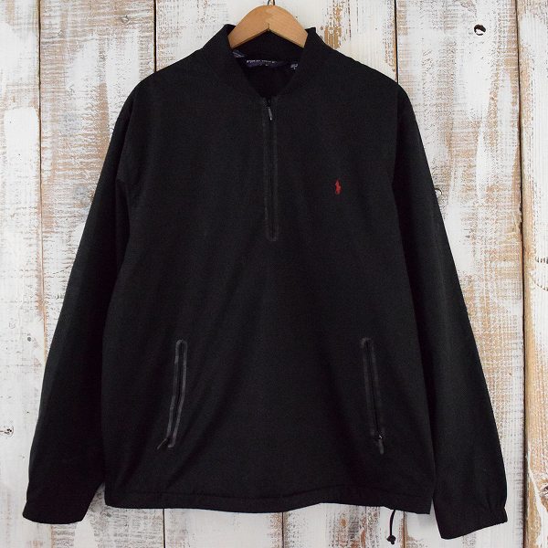 【SALE】 POLO GOLF Ralph Lauren プルオーバージャケットポロゴルフ ラルフローレン 黒 ブラック| ビンテージ古着屋