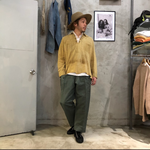 60〜70's W.B.PLACE&CO レースアップ ヌバックシャツ