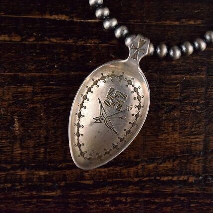 VINTAGE Navajo Souvenir spoon Silver Necklace
