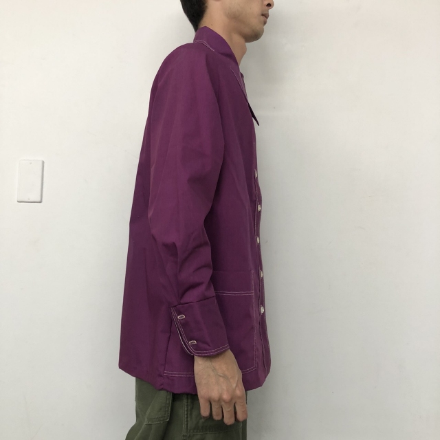 SALE】 70's カラーシャツジャケット 70年代 パープル 紫 むらさき 