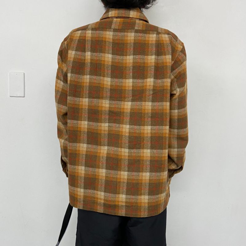 60's PENDLETON USA製 チェック柄ウールシャツ L