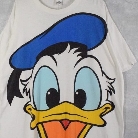 90's DISNEY ドナルド USA製 大判プリントTシャツ