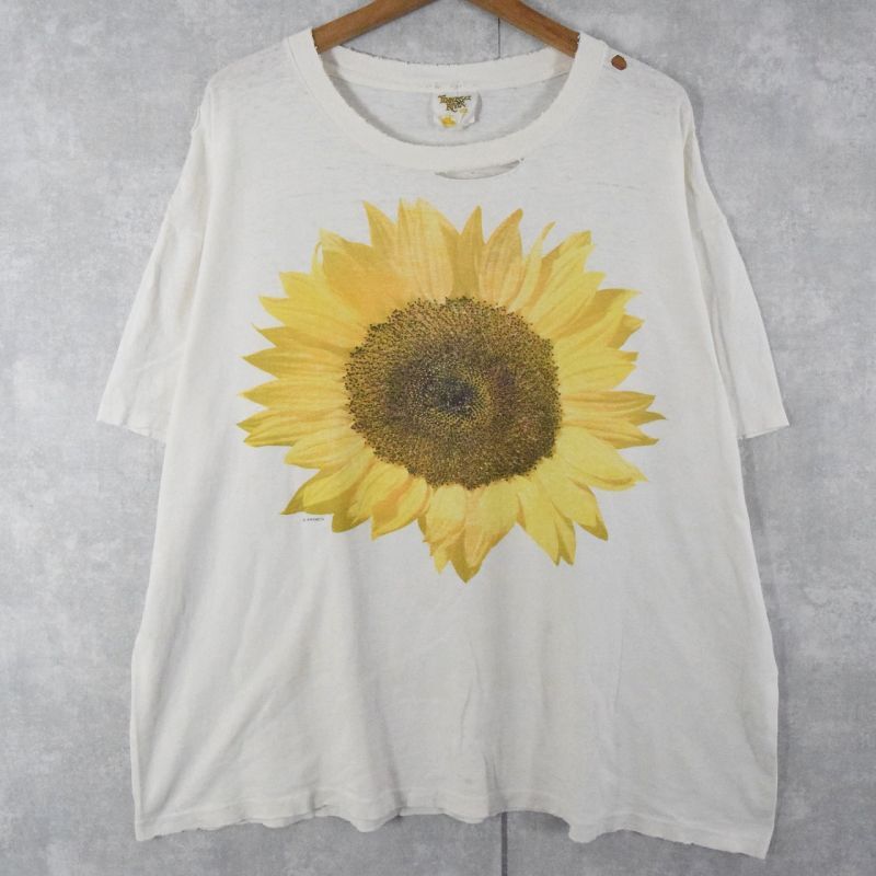 80s Sun Flower vintage shirt ひまわり