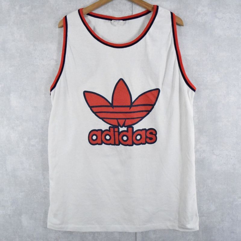 90's adidas USA製 ロゴプリントタンクトップ XL