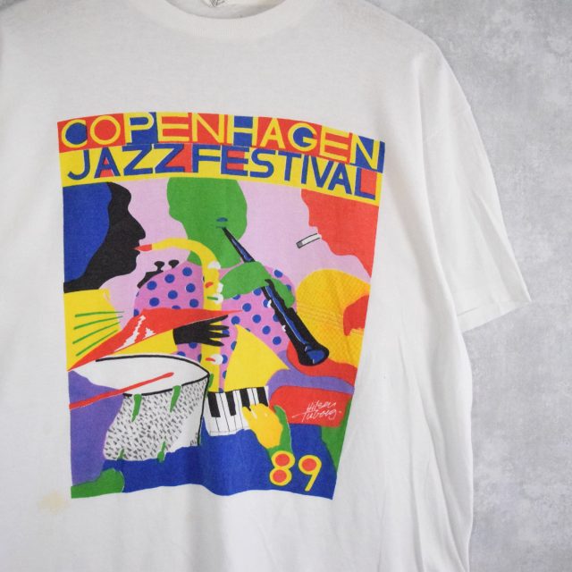 画像1: 【SALE】 80's "COPENHAGEN JAZZ FESTIVAL" ジャスフェスティバルTシャツ XXL (1)