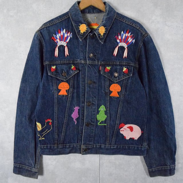チマヨタペストリーとカモメプリントリバーシブルボクシーデニムジャケット – EVISU