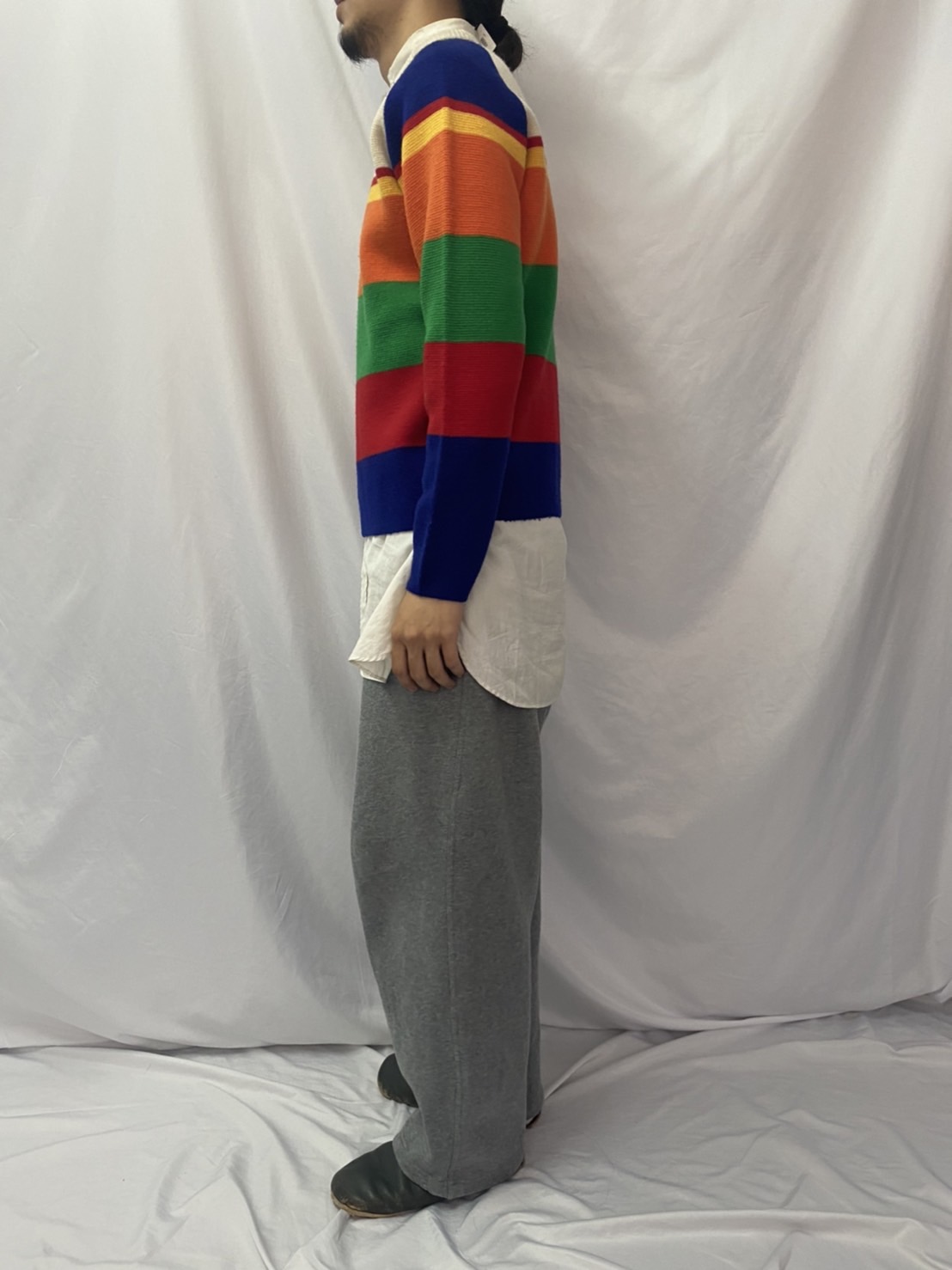 日産純正カ - 90年代 J.CREW ボーダー柄 ニットベスト - 激安 中古