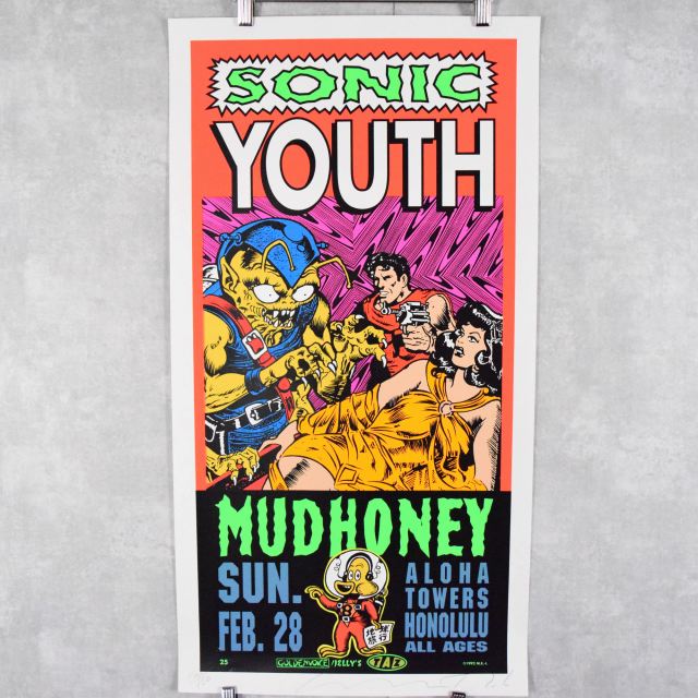 画像1: 1992 TAZ SONIC YOUTH "MUDHONEY" Tour poster サイン＆ナンバー入り (1)