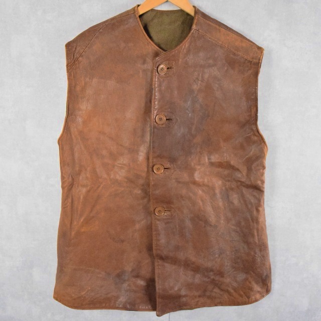 40’s British ARMY JERKIN VEST レザー ミリタリー