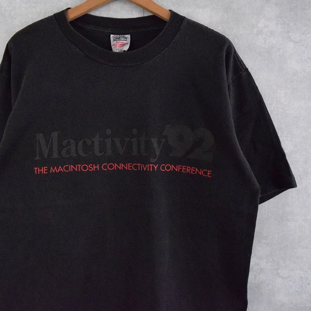 画像1: 90's Mactivity'92 USA製 発泡プリント コンピューター企業Tシャツ L (1)
