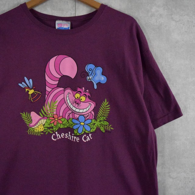 画像1: 【SALE】90's Alice in Wonderland USA製 "Cheshire Cat" キャラクターイラストTシャツ XL (1)