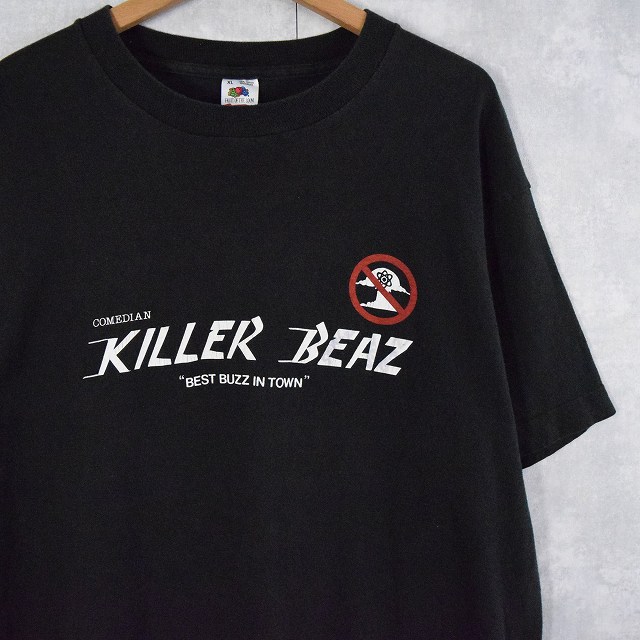 画像1: 90's KILLER BEAZ USA製 "BEST BUZZ IN TOWN" コメディアンプリントTシャツ XL (1)