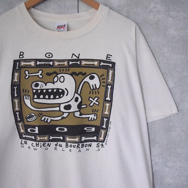画像1: 90's BIG HED designs "BONE" アートイラストプリントTシャツ XL (1)