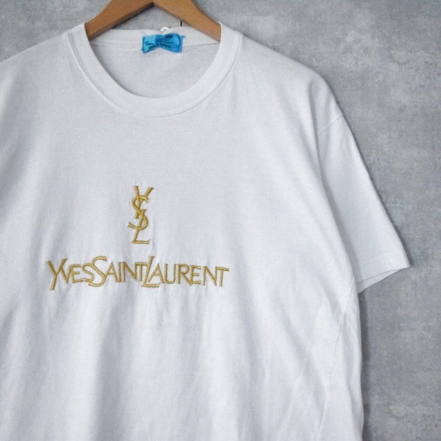 Yves Saint-Laurent ロゴ刺繍Tシャツ