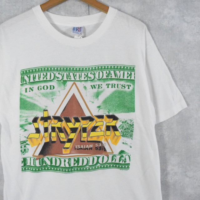 画像1: 80's STRYPER クリスチャン・メタル・バンド ラメプリントTシャツ XL (1)