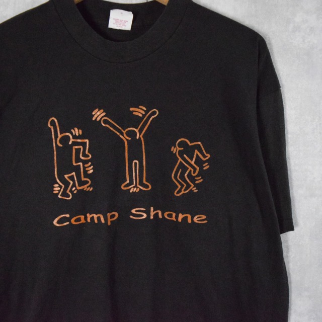 画像1: 90〜00's Keith Haring USA製 "Camp Shane" アートプリントTシャツ XL (1)