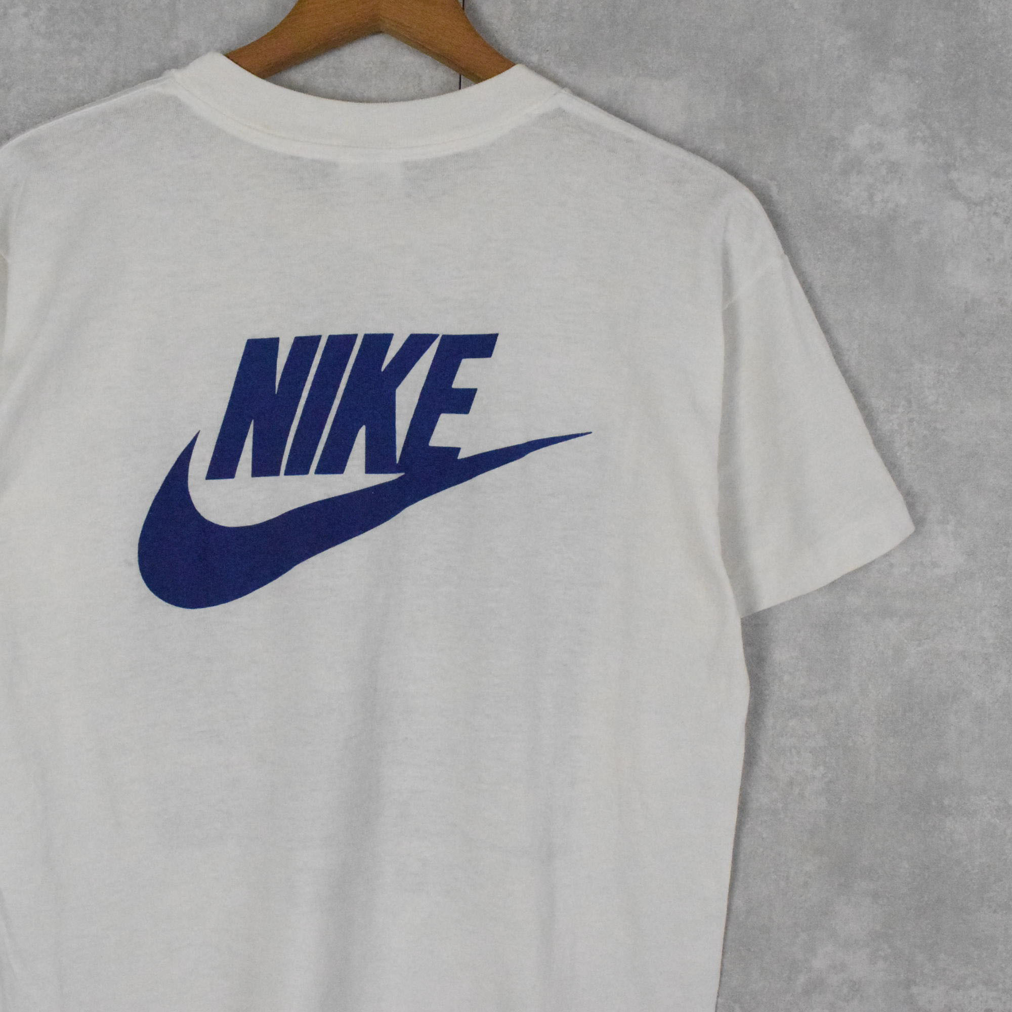 デッドストック！90´s アメリカ製 銀タグ NIKE ロゴTシャツ ホワイト-