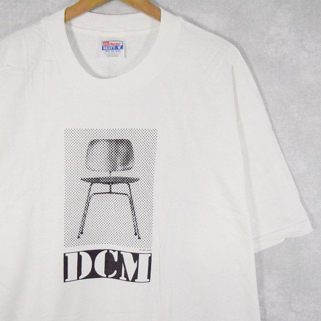 画像1: 90's Eames office "DCM" インテリア企業プリントTシャツ WHITE DEADSTOCK XXL (1)