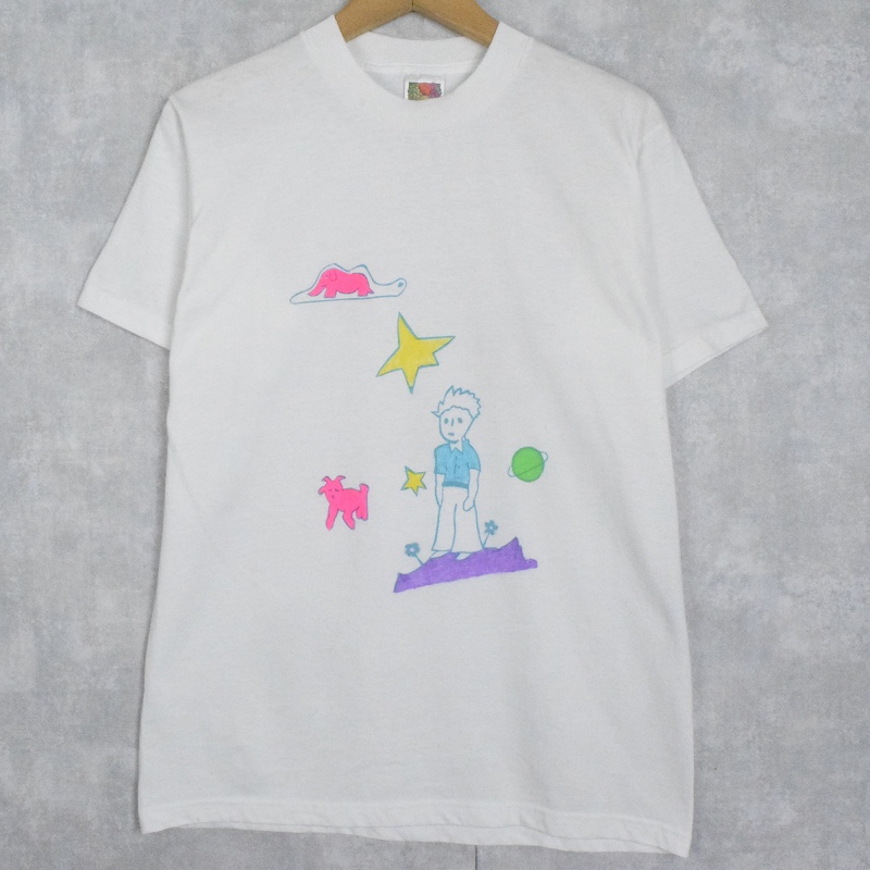 画像1: 星の王子様 ぬり絵イラストTシャツ M (1)
