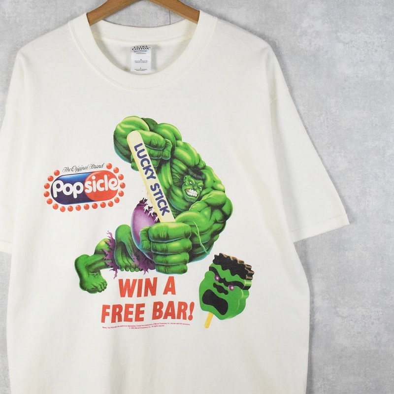 画像1: 2000's THE INCREDIBLE HULK × Popsicle キャラクタープリントTシャツ L (1)