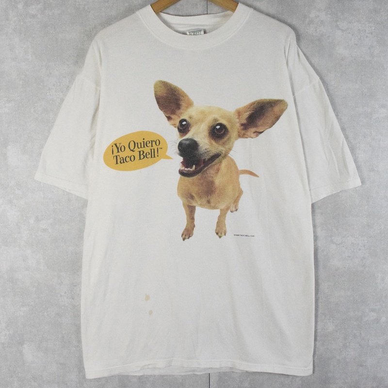 90's TACO BELL ファストフードチェーン 犬プリントTシャツ ONE SIZE