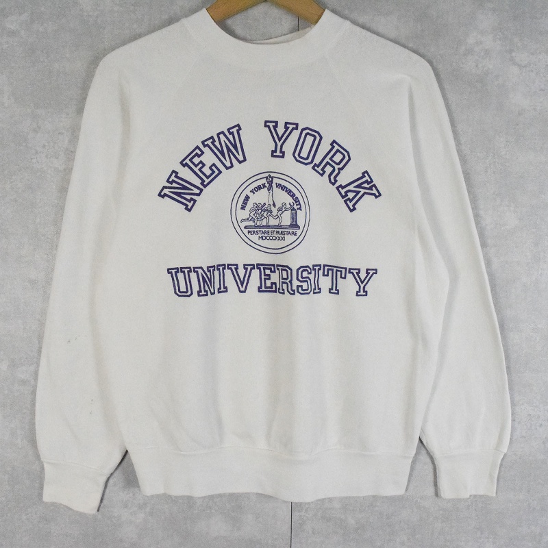 画像1: 70〜80's Collegiate Pacific USA製 "NEW YORK UNIVERSITY" プリントラグランスウェット M (1)